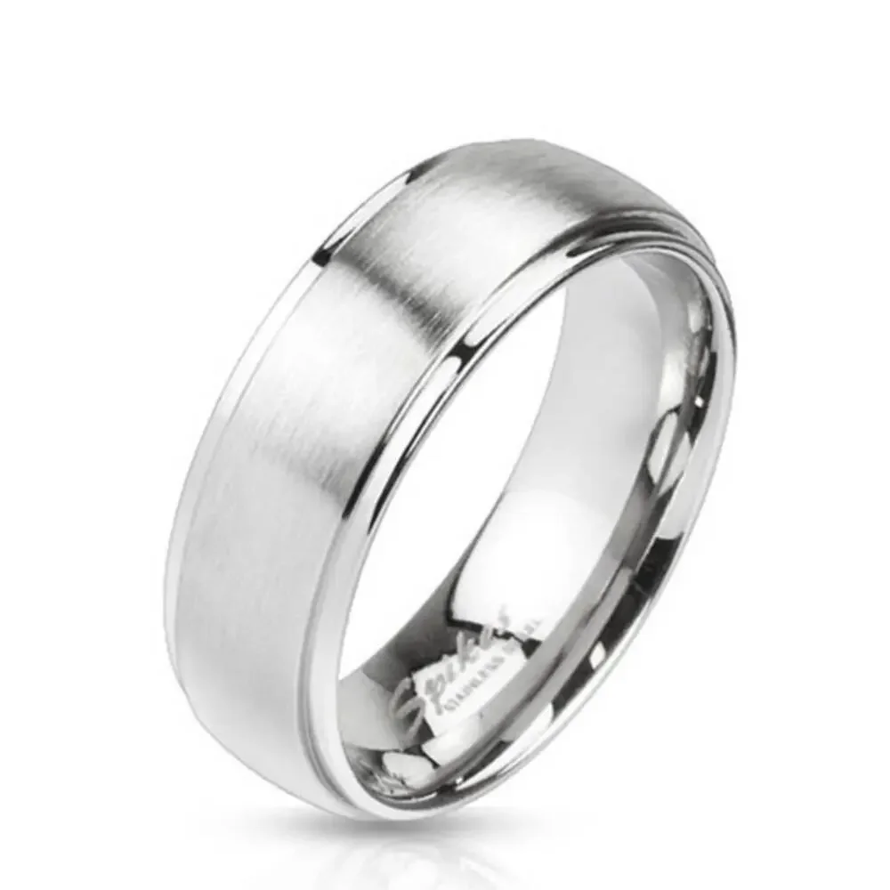 316L Stainless Steel Wedding Band Ring Comfort Fit Mens Womens Silver Size 11